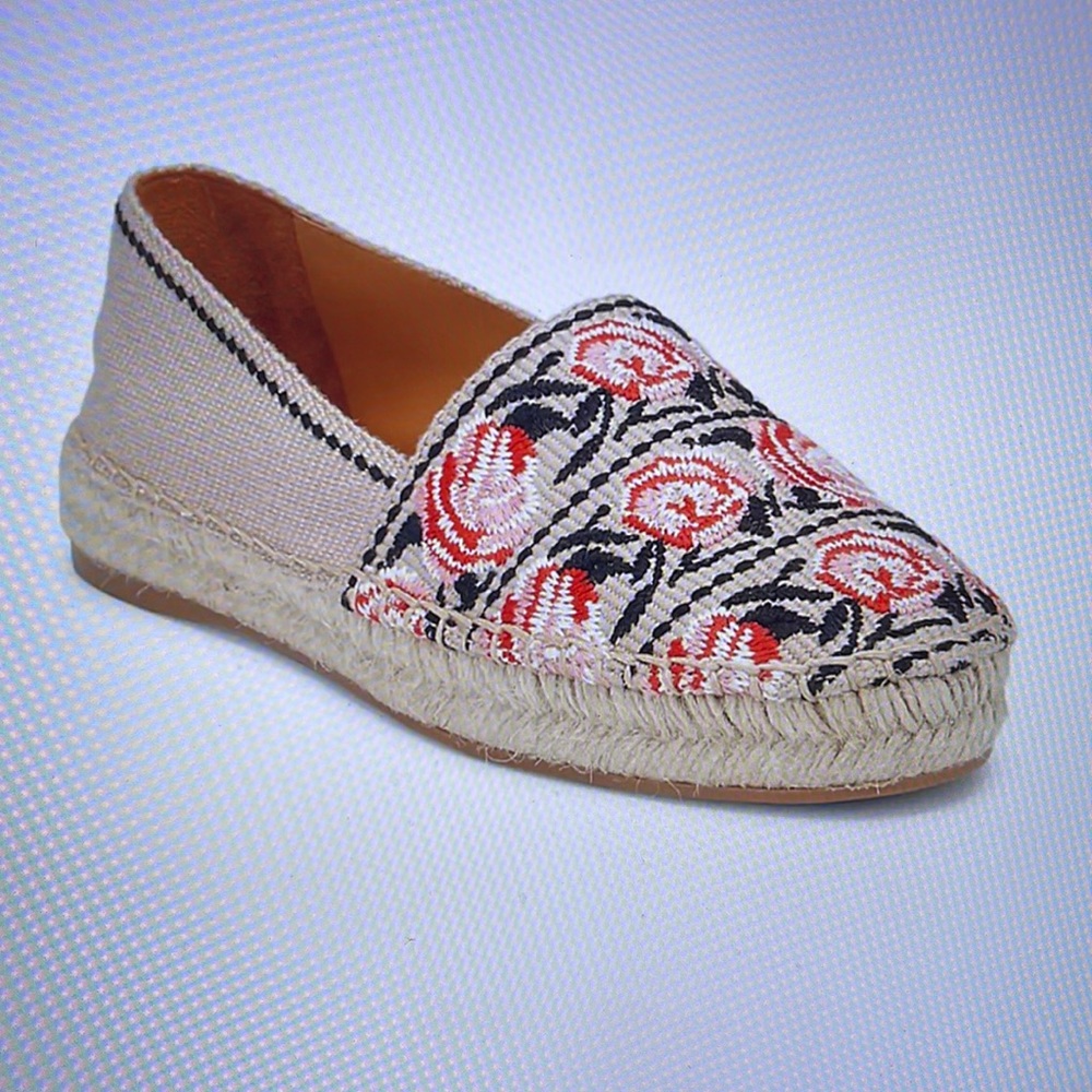 Authentic Prada Floral Embroidered Espadrilles